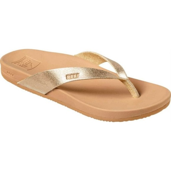 Women’s Reef Cream Tan champagne vegan leather Sandals - brand new never worn - Picture 1 of 8